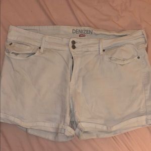 White denim shorts